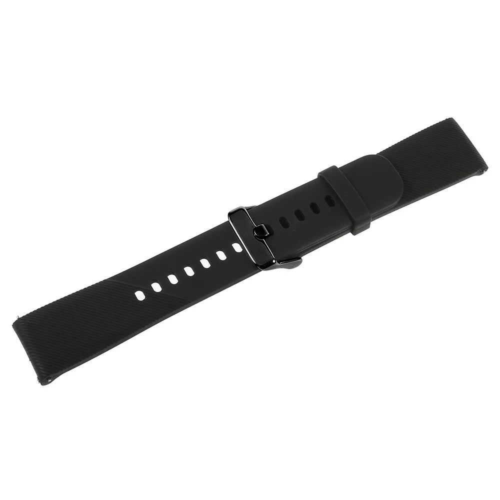 20mm Soft TPU Watch Band Strap for Samsung Gear S2 Classic / Garmin Vivoactive 3 / Amazfit Youth - Black - 3