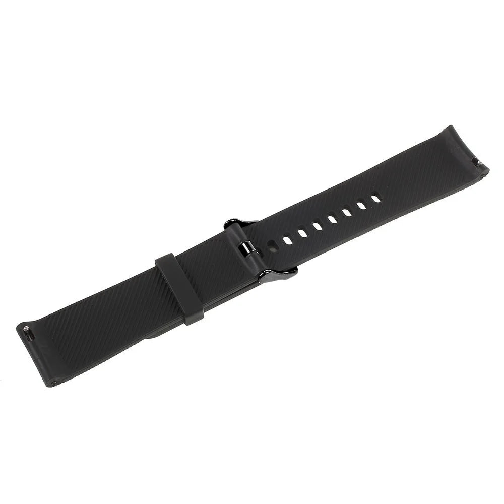 20mm Soft TPU Watch Band Strap for Samsung Gear S2 Classic / Garmin Vivoactive 3 / Amazfit Youth - Black - 4