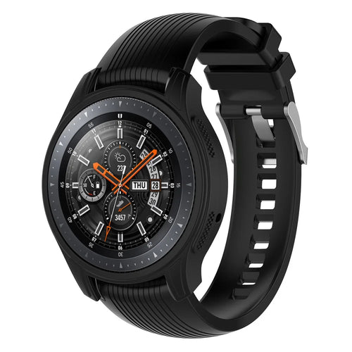 Silicone Smart Watch Protective Case for Samsung Gear S3 Frontier / Galaxy Watch 46mm - Black - 1