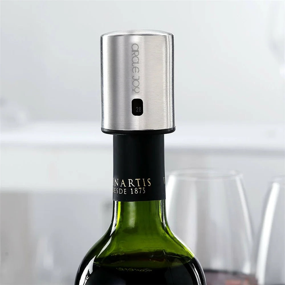 XIAOMI Youpin Circle Joy CJ-JS01 Stainless Steel Vacuum Memory Red Wine Stopper - 1