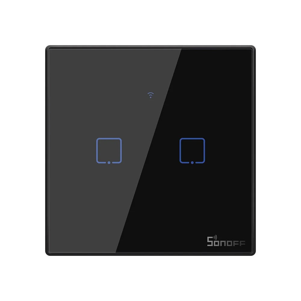 SONOFF T3EU2C-TX 86 WiFi Smart Switch APP RF433 Remote Control for Alexa Google Home EU Plug - 2 Gang - 1