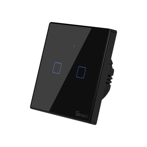 SONOFF T3EU2C-TX 86 WiFi Smart Switch APP RF433 Remote Control for Alexa Google Home EU Plug - 2 Gang - 2