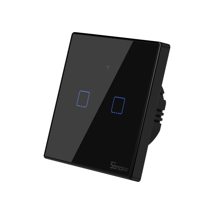 SONOFF T3EU2C-TX 86 WiFi Smart Switch APP RF433 Remote Control for Alexa Google Home EU Plug - 2 Gang - 2