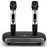 K8 Dual Wireless Microphones Mini Family Home Karaoke System Singing Machine Box - Black/US Plug - 1