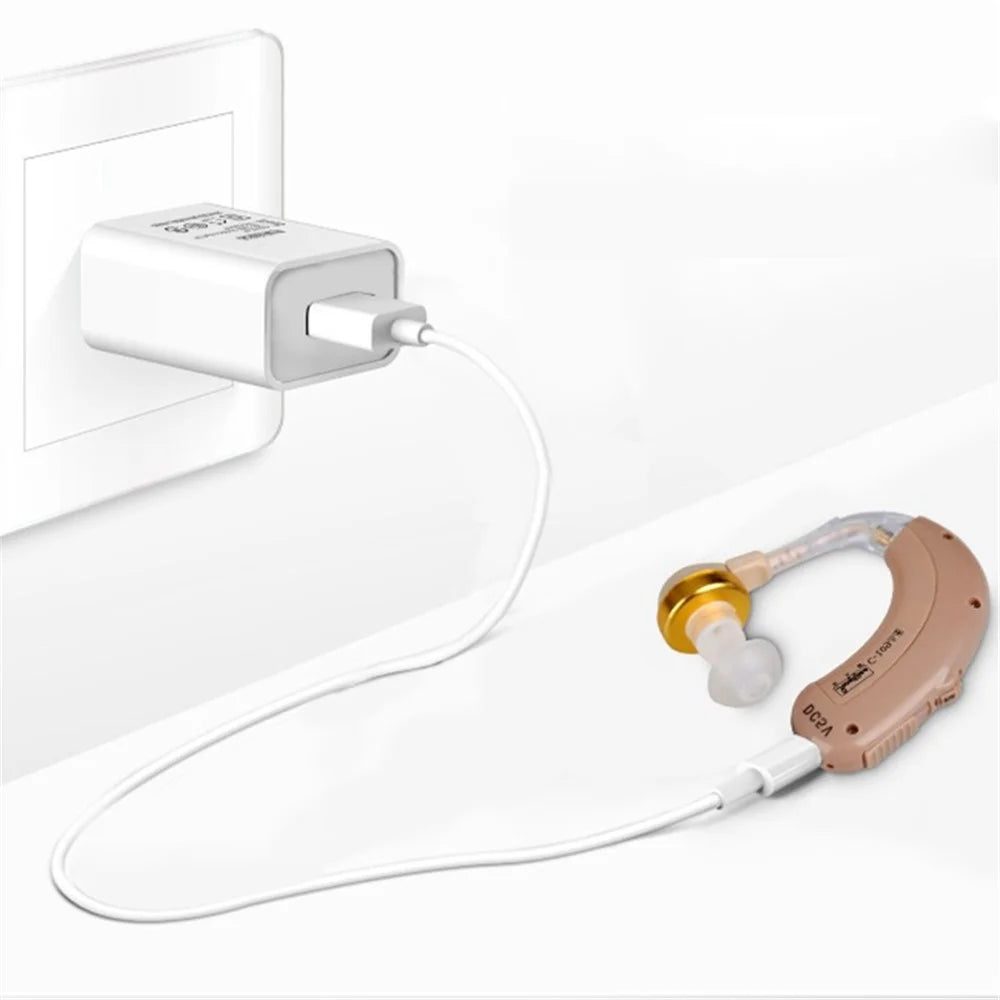 AXON C-109 Mini Rechargeable BTE Hearing Aid Voice Amplifier Volume Control - EU Plug - 3