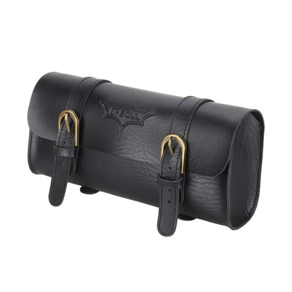 B-SOUL Vintage Style PU Leather Bike Handle Bar Bag Waterproof Multi-functional Bicycle Bag - Black - 3