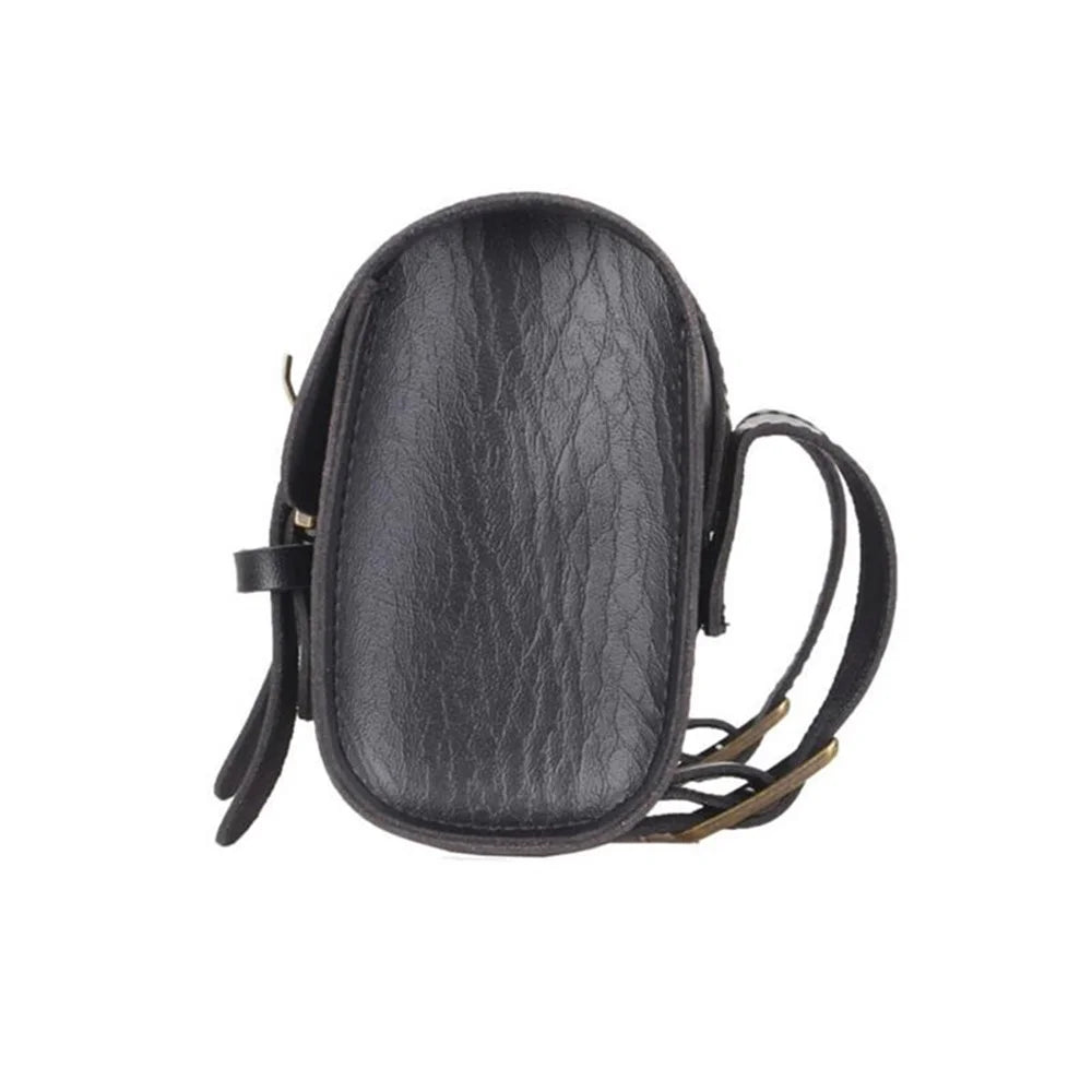 B-SOUL Vintage Style PU Leather Bike Handle Bar Bag Waterproof Multi-functional Bicycle Bag - Black - 5