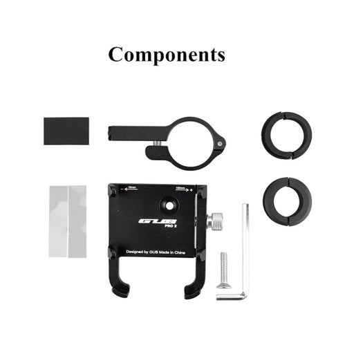 GUB PRO2 55~100mm Universal Motorbike Handlebar Holder Mount Aluminum Alloy Mobile Phone Holder - Black - 2