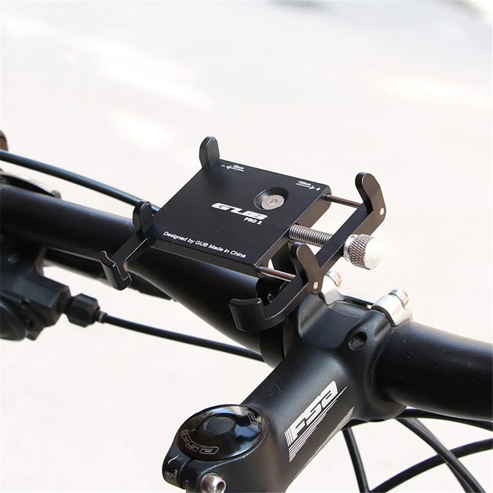 GUB PRO2 55~100mm Universal Motorbike Handlebar Holder Mount Aluminum Alloy Mobile Phone Holder - Black - 4