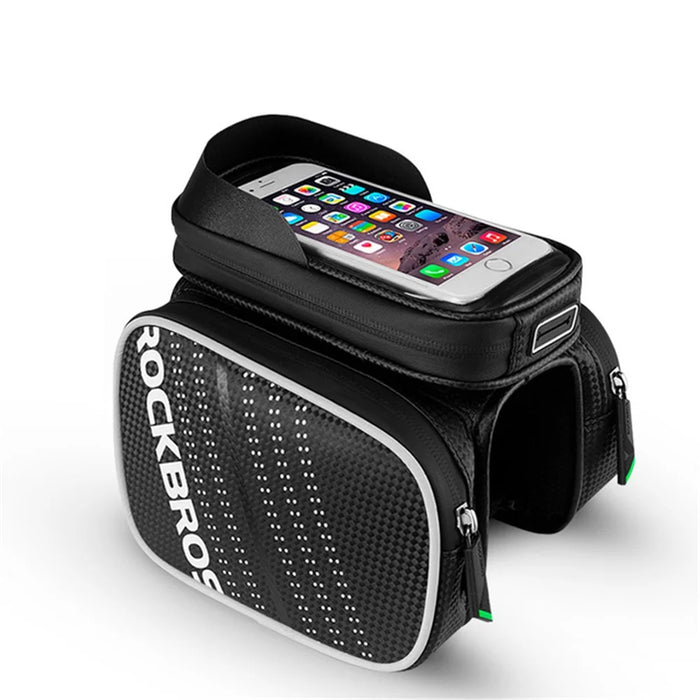 ROCKBROS 6.2-inch TPU Touch Screen Bicycle Bag Top Tube Bike Bag Touchable Cycling Bag - Meteor - 1