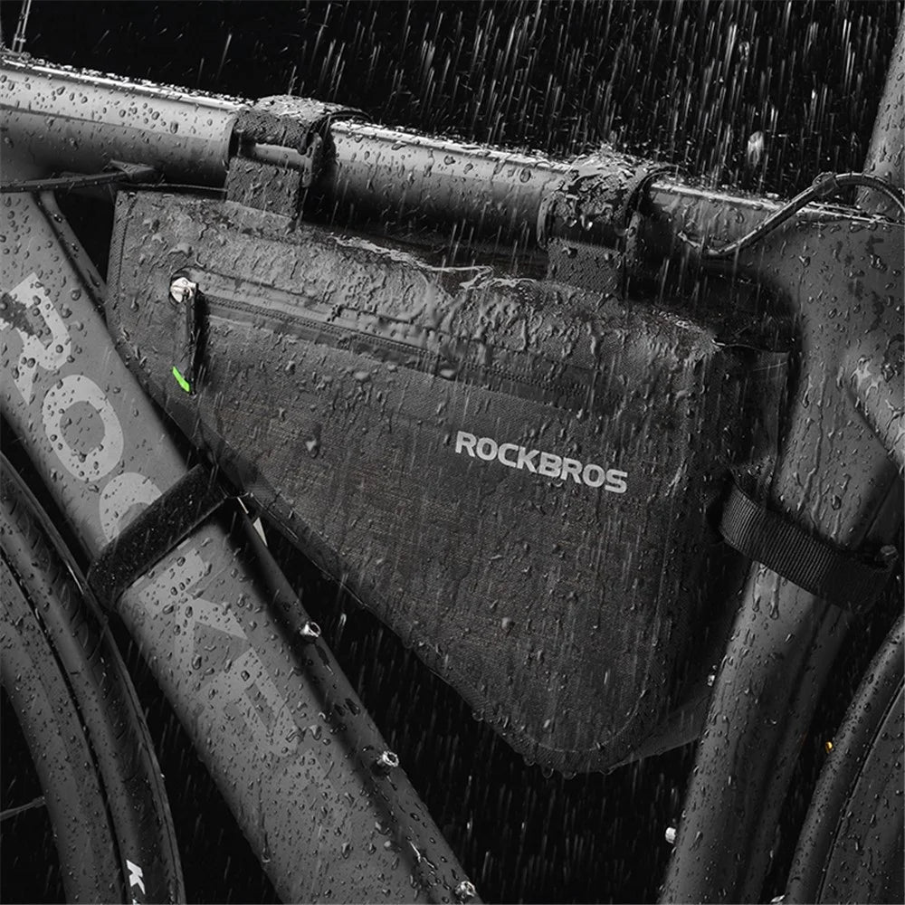ROCKBROS 5L Waterproof Bike Bag Triangle Cycling Tube Pouch Quick Release Frame Bag - 3