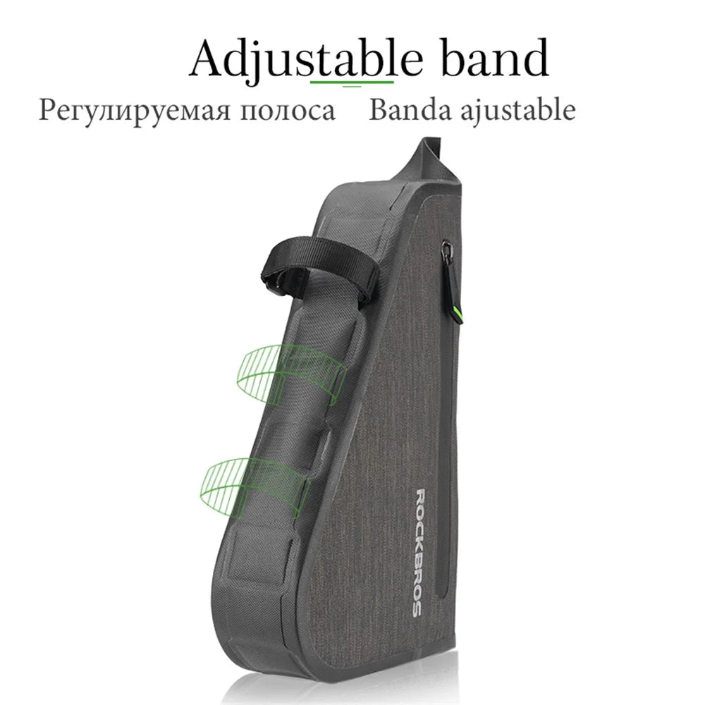 ROCKBROS 5L Waterproof Bike Bag Triangle Cycling Tube Pouch Quick Release Frame Bag - 5