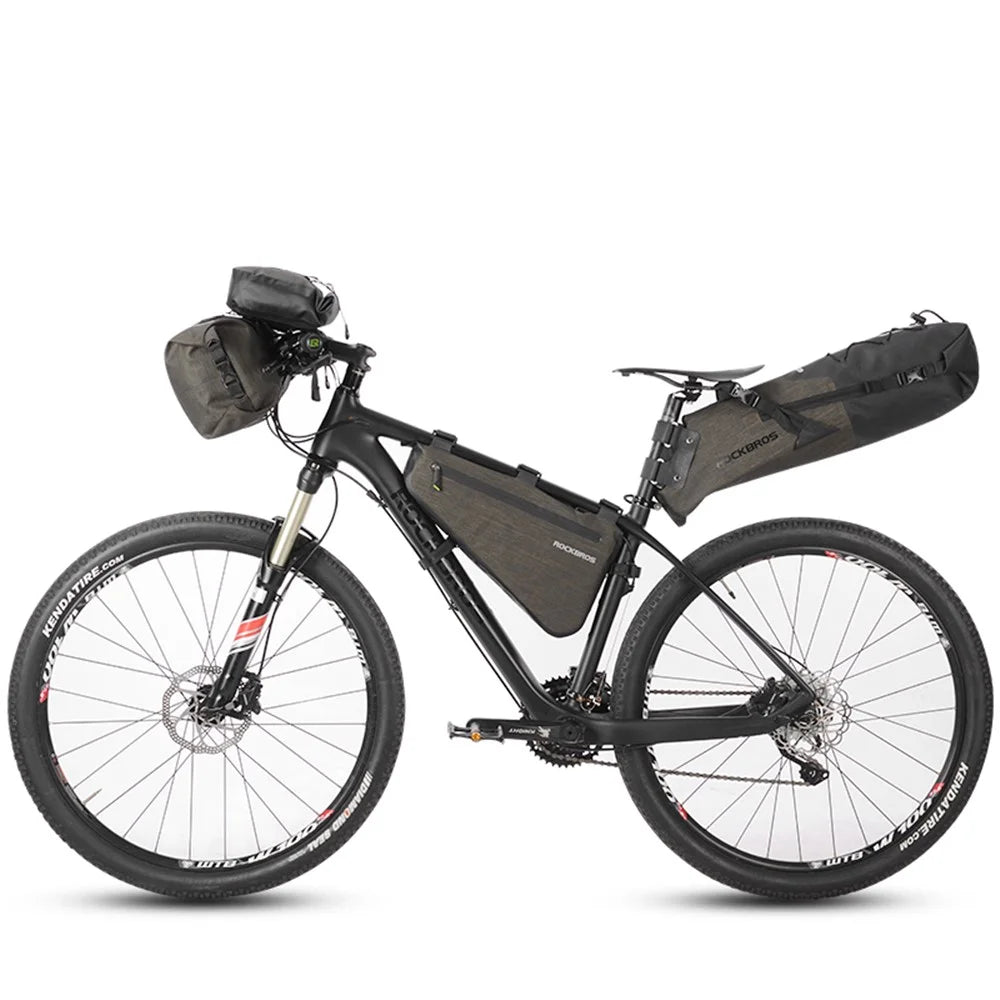 ROCKBROS 5L Waterproof Bike Bag Triangle Cycling Tube Pouch Quick Release Frame Bag - 7