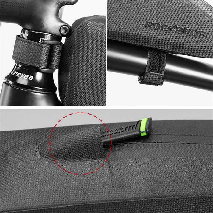ROCKBROS 1L Bicycle Bags Waterproof Cycling Top Front Tube Frame Bag MTB Road Bike Pannier - Size: S - 5