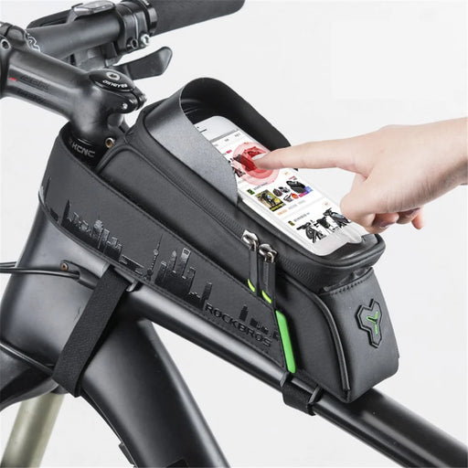 ROCKBROS 029-1BK 1.5L Bike Front Tube Bag Waterproof Touch Screen Phone Pouch with Headphone Hole for 6.0-inch Smart Phone - 2