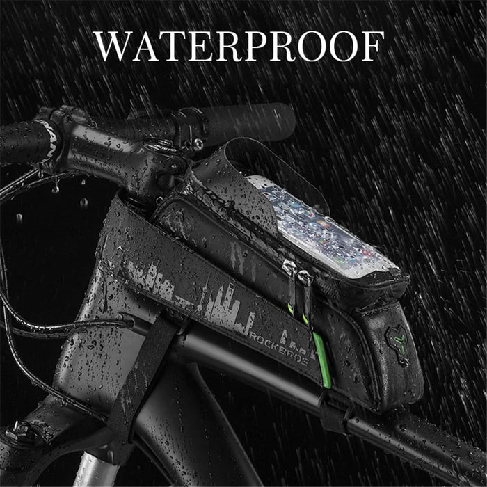 ROCKBROS 029-1BK 1.5L Bike Front Tube Bag Waterproof Touch Screen Phone Pouch with Headphone Hole for 6.0-inch Smart Phone - 3