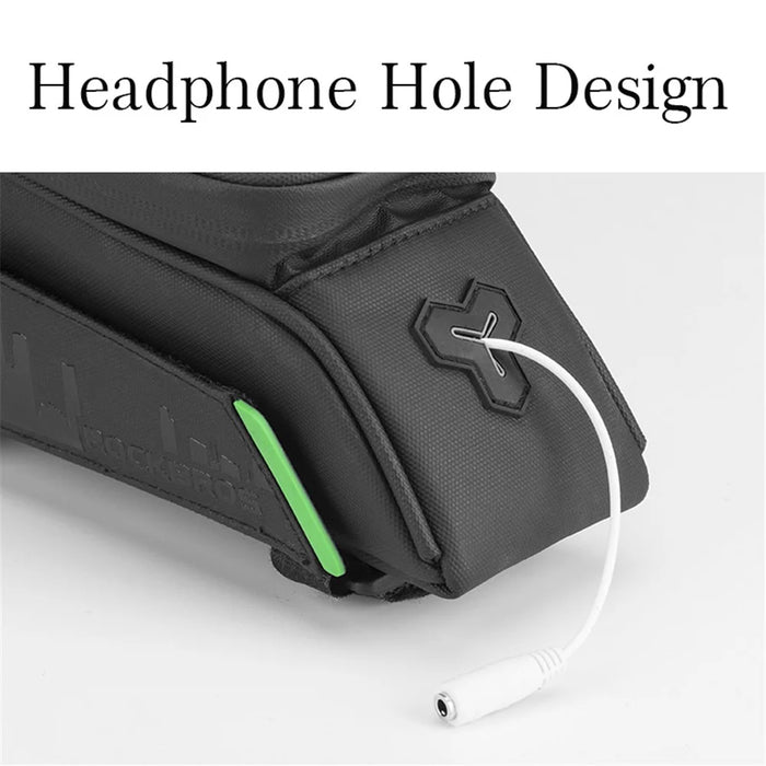 ROCKBROS 029-1BK 1.5L Bike Front Tube Bag Waterproof Touch Screen Phone Pouch with Headphone Hole for 6.0-inch Smart Phone - 4