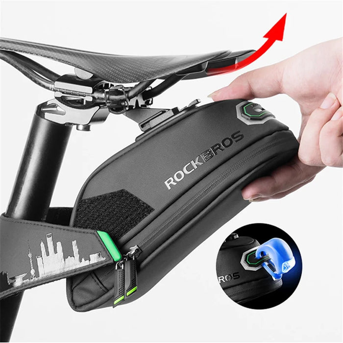 ROCKBROS 1.5L Bike Saddle Bag Nylon Waterproof Quick Release Bicycle Under Seat Storage Bag - 3