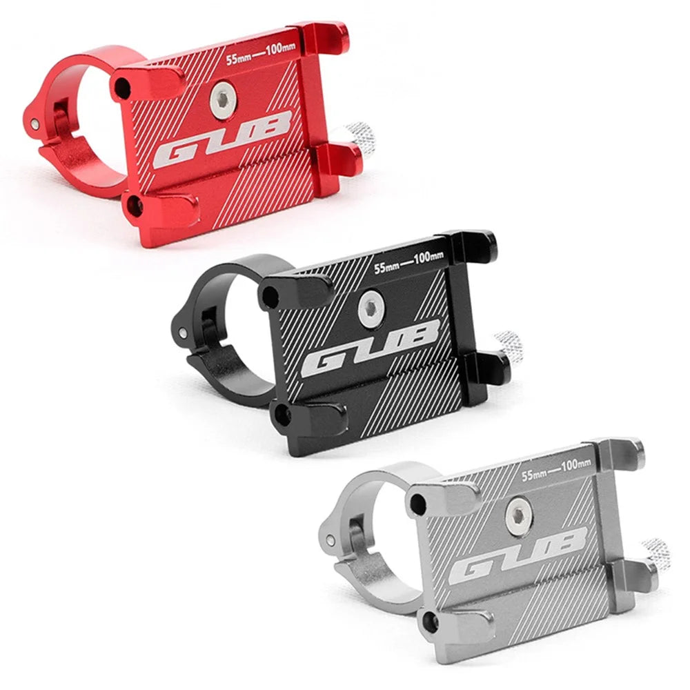 GUB G-81 Aluminum Bicycle Phone Holder Adjustable Support Bike Phone Stand Mount for 3.0-6.8 inch Smartphone - Black - 2