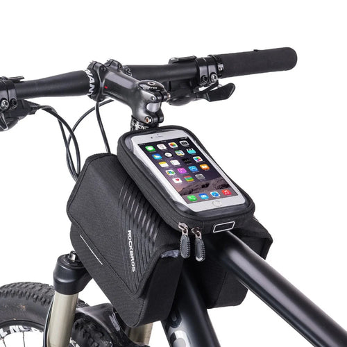 ROCKBROS 6.0-inch Bike Frame Bag Bicycle Top Tube Pouch Bag Touch Screen Phone Holder Bike Bag - 1
