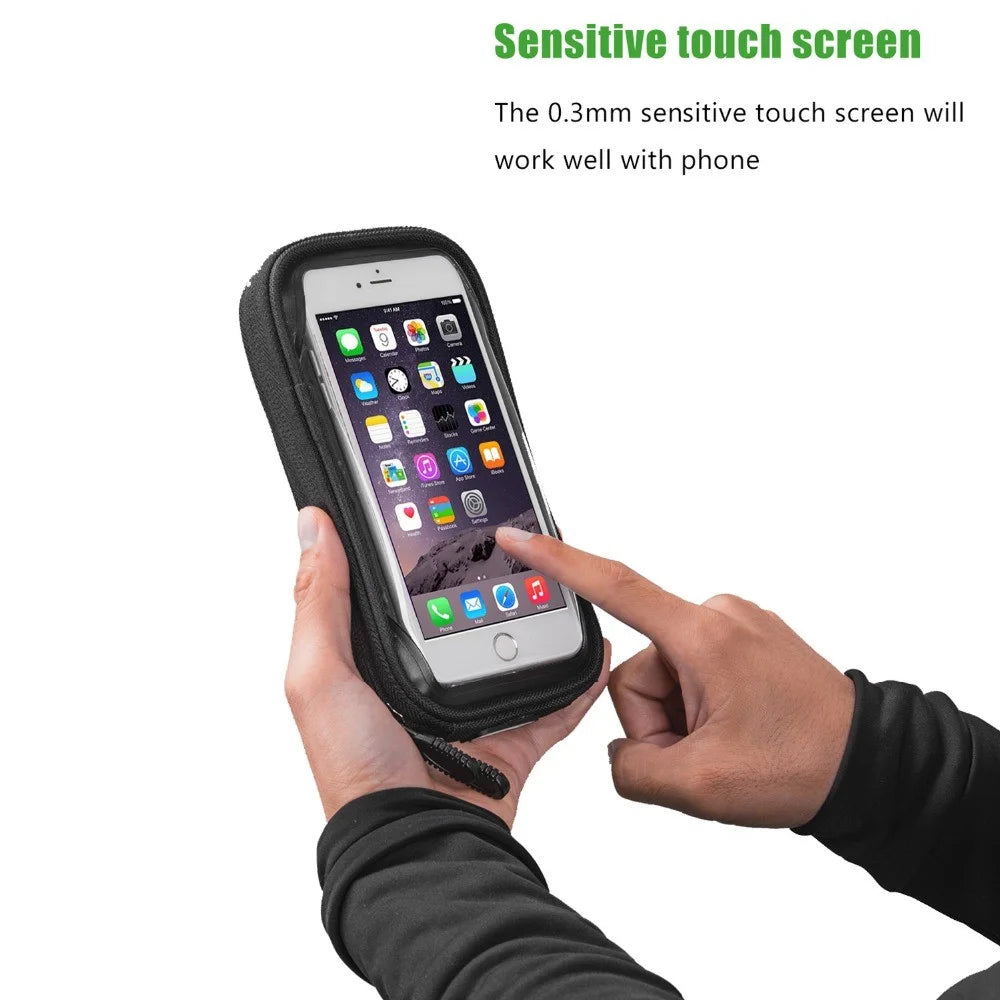 ROCKBROS 6.0-inch Bike Frame Bag Bicycle Top Tube Pouch Bag Touch Screen Phone Holder Bike Bag - 3
