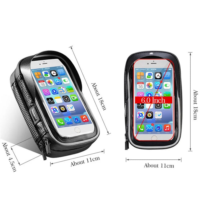 ROCKBROS 6 Inch Rainproof TPU Touch Screen Cell Phone Holder Bicycle Handlebar Bags - 2