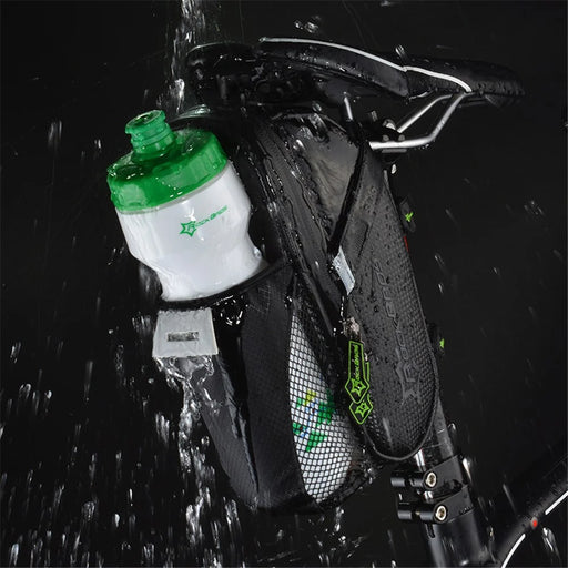 ROCKBROS C7-BK Rainproof Bike Bicycle Rear Bag with Water Bottle Pocket Bicycle Tail Seat Saddle Bag Reflective Pouch - 2