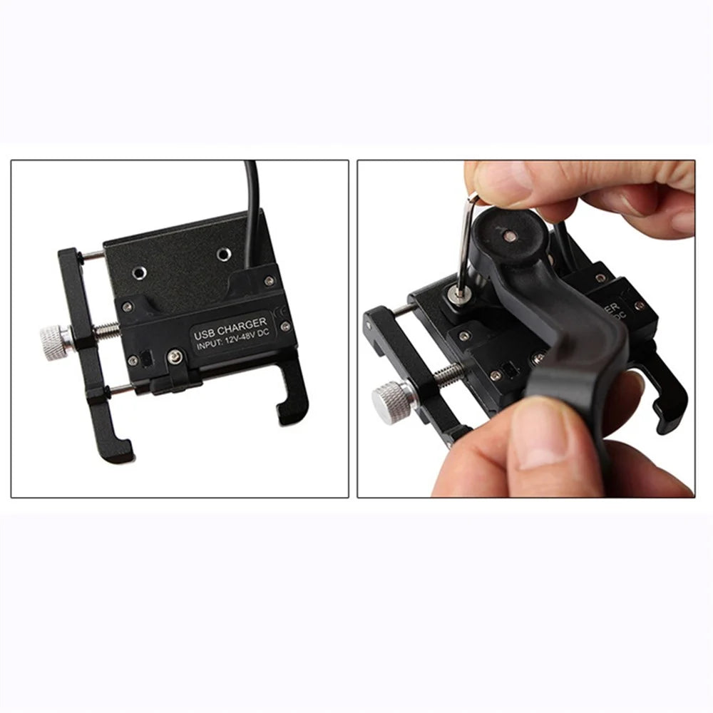 GUB G-91 Road Bike Phone Mount Stable Holder Bicycle Electric Motorcycle Scooter Phone Fixed Bracket - Black - 4