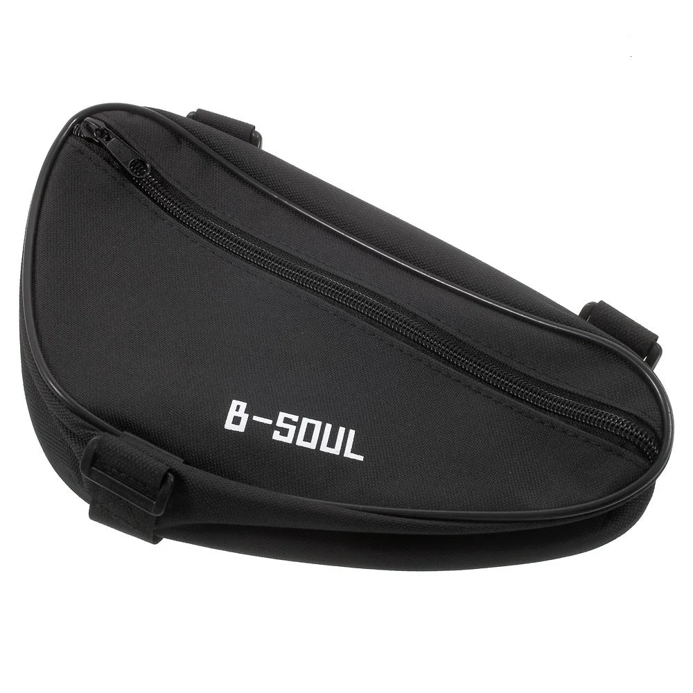 B-SOUL Bicycle Front Frame Triangle Cycling Tube Pouch Bag - Black - 3