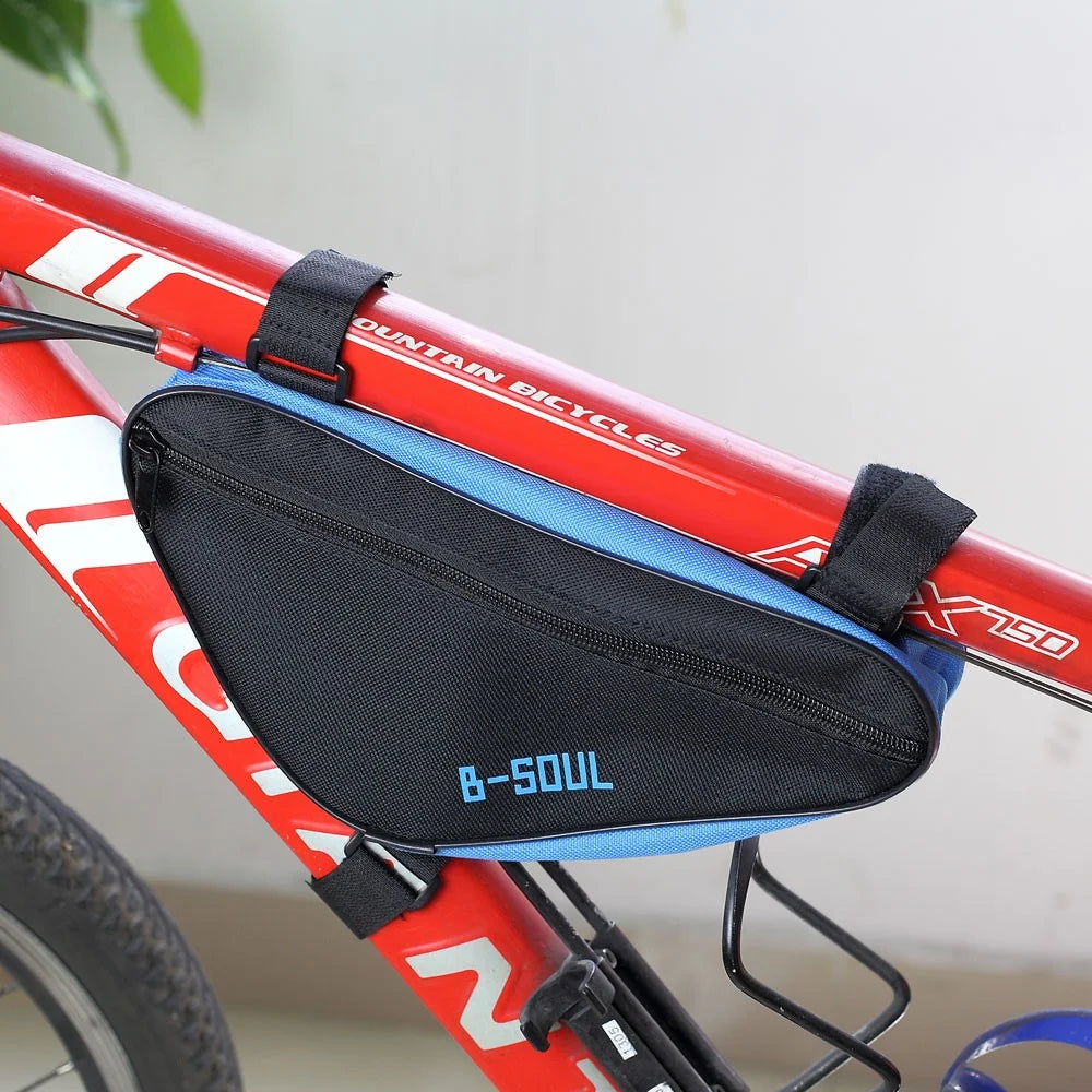B-SOUL Bicycle Front Frame Triangle Cycling Tube Pouch Bag - Black - 7