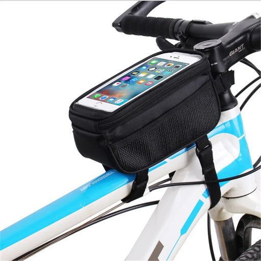 B-SOUL Cycling Waterproof Bike Frame Bag Front Top Tube Bag Touch Screen Phone Pouch - Black - 2