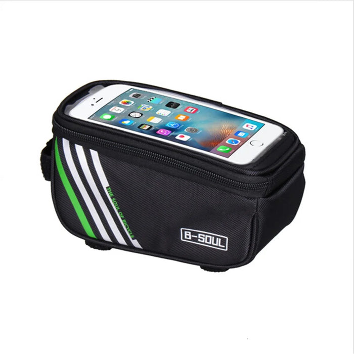 B-SOUL Cycling Waterproof Bike Frame Bag Front Top Tube Bag Touch Screen Phone Pouch - Black - 3
