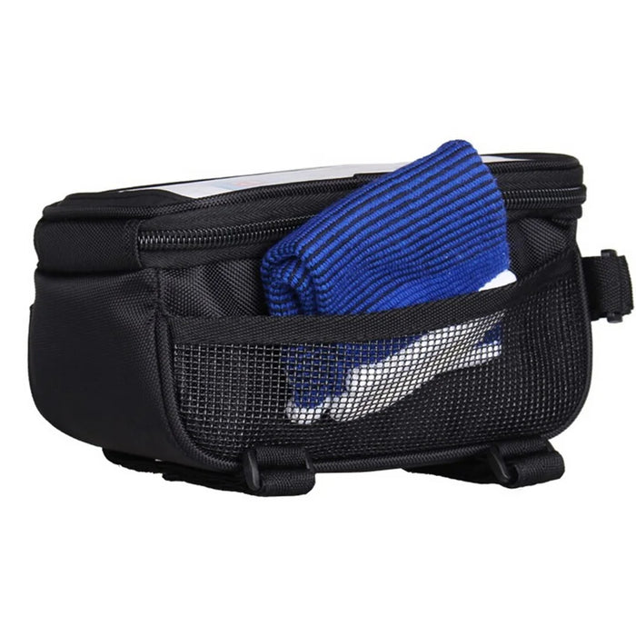 B-SOUL Cycling Waterproof Bike Frame Bag Front Top Tube Bag Touch Screen Phone Pouch - Black - 7
