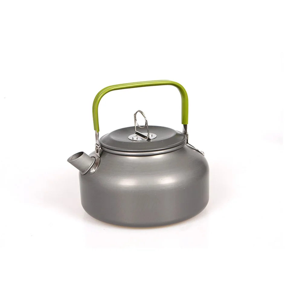 HALIN Outdoor Camping Picnic Pot + Pan + Teapot Cookware Set for 2-3 People - 6
