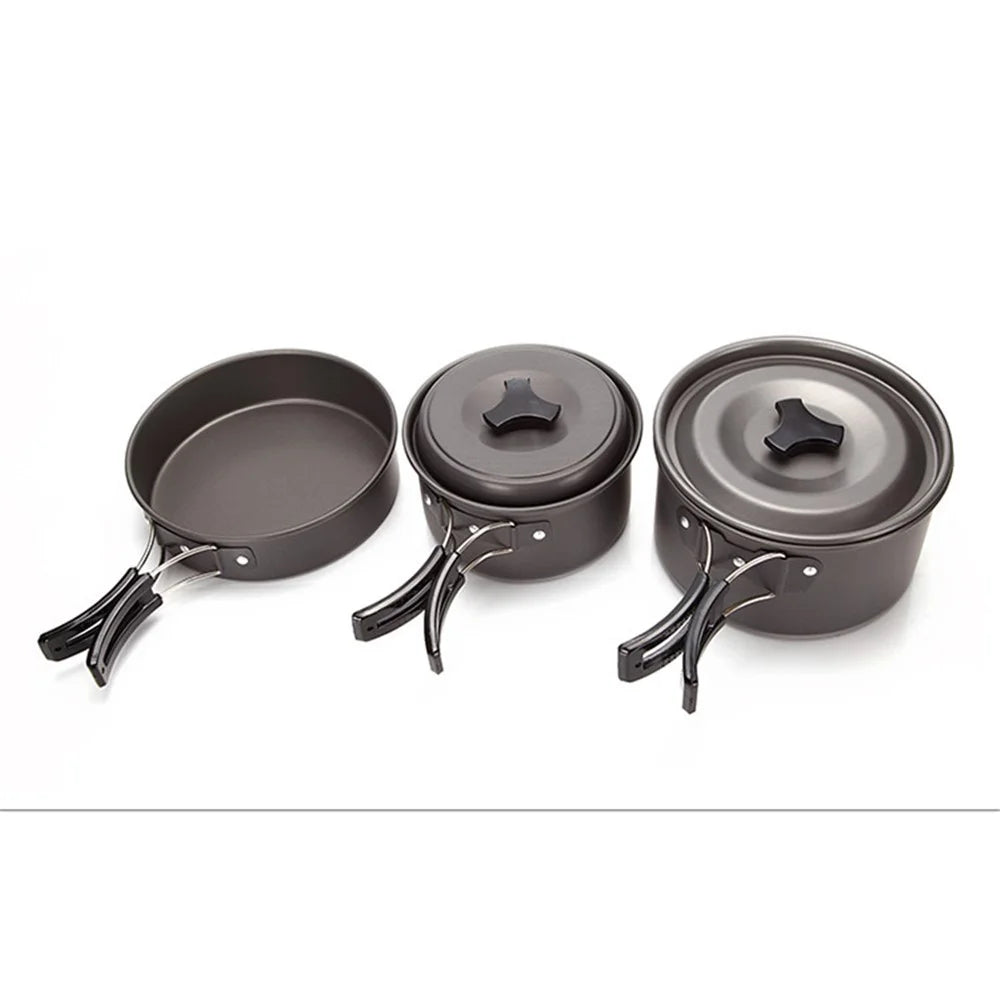 HALIN DS-300 Portable Outdoor Camping Picnic Cookware Set for 2-3 People - 6