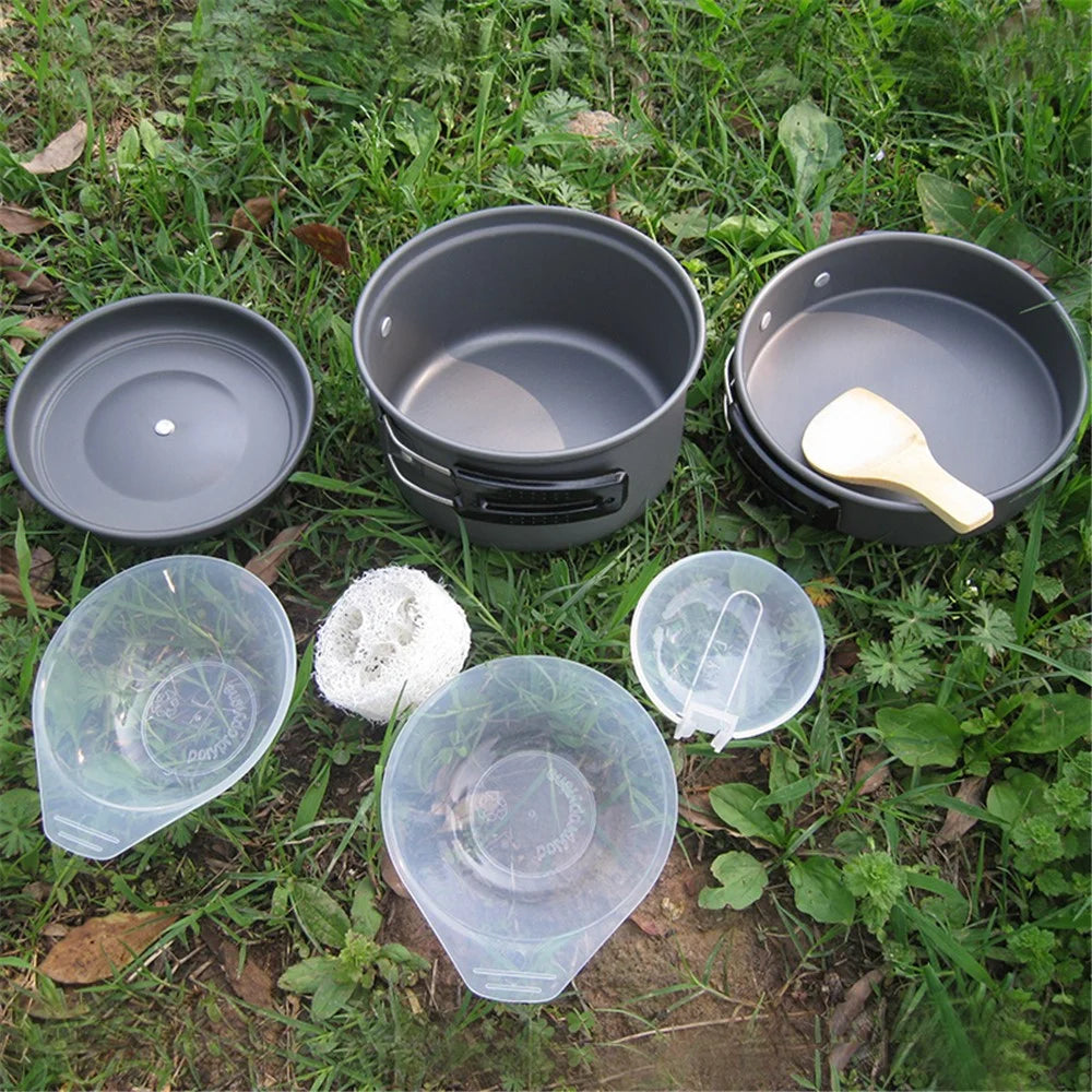AOTU DS200 Portable Outdoor Camping Picnic Cookware Set for 1-2 People - 4