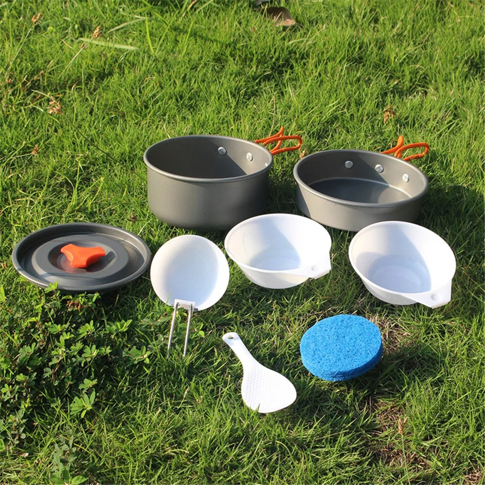AOTU WH200 7PCS/Pack Outdoor Camping Picnic Cooking Set with Pots and Bowl - 3