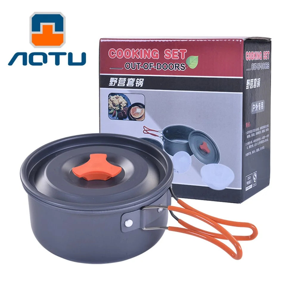 AOTU WH200 7PCS/Pack Outdoor Camping Picnic Cooking Set with Pots and Bowl - 6