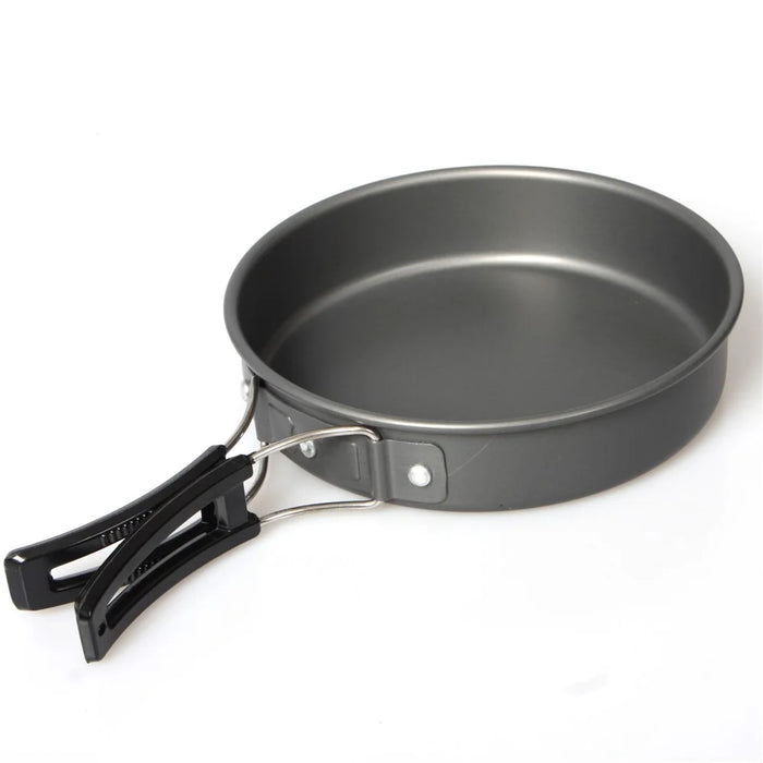 Outdoor Camping Hiking Picnic Cookware with Pot + Pan + Bowl Etc. Cooking Set for 1-2 Persons - 3
