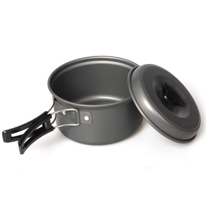 Outdoor Camping Hiking Picnic Cookware with Pot + Pan + Bowl Etc. Cooking Set for 1-2 Persons - 4