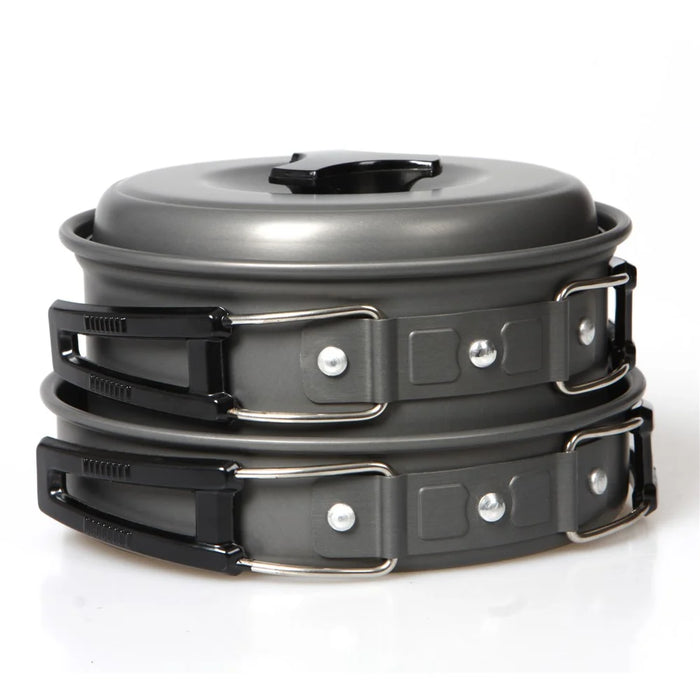 Outdoor Camping Hiking Picnic Cookware with Pot + Pan + Bowl Etc. Cooking Set for 1-2 Persons - 7