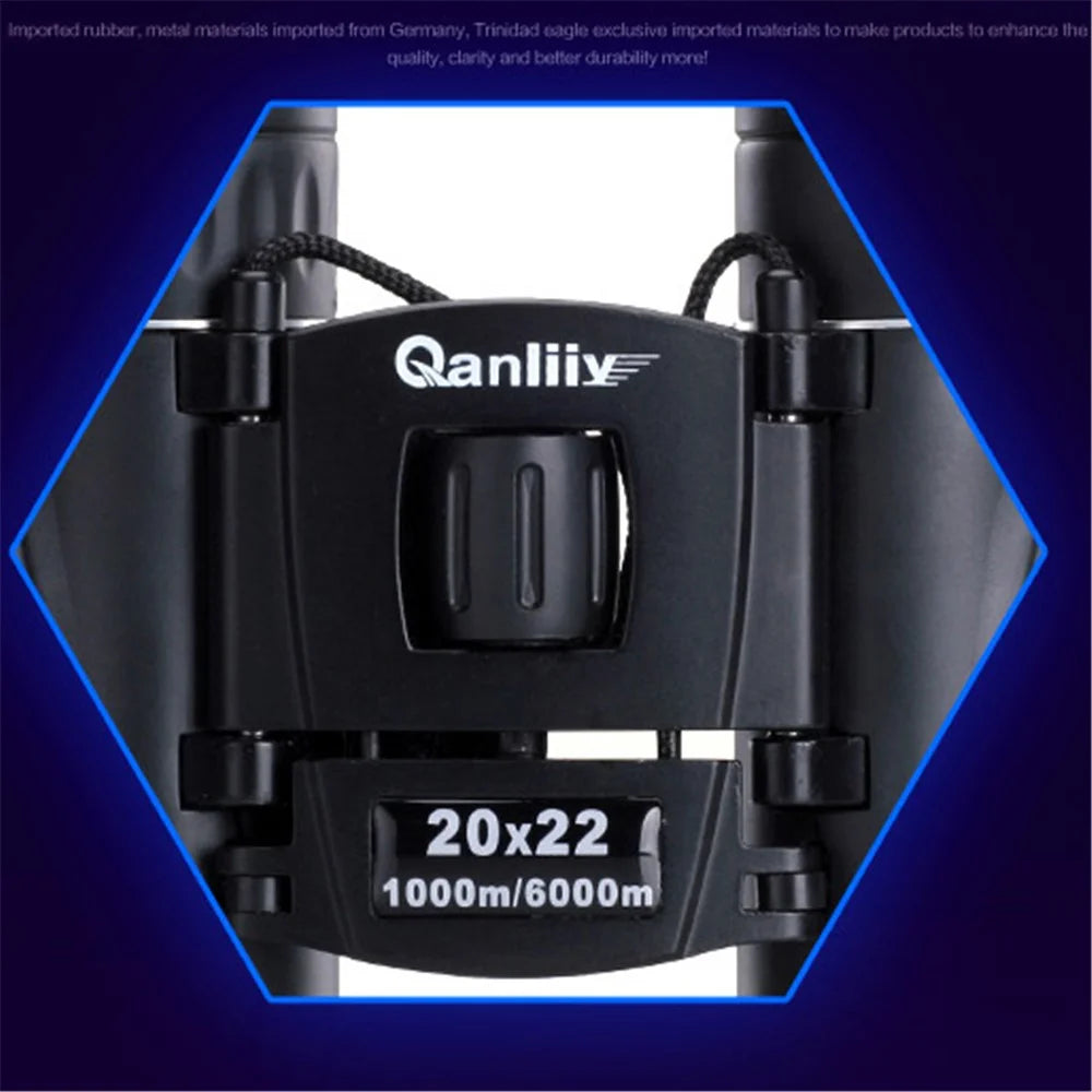 QANLIIY 20X22 Mini HD Binoculars Portable BAK-4 Prism Telescope Spotting Scope - Black - 4