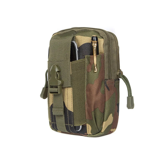 Belt Waist Bag Tactical Molle EDC Utility Pouch Gadget Camping Hiking Outdoor Gear Cell Phone Holster Holder - Green Camouflage - 1