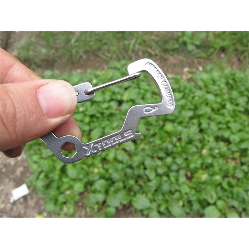 AOTU D Shaped Stainless Steel Multi-functional Opener for Outdoor Activities - 3