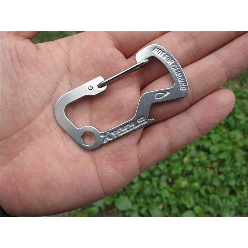 AOTU D Shaped Stainless Steel Multi-functional Opener for Outdoor Activities - 4