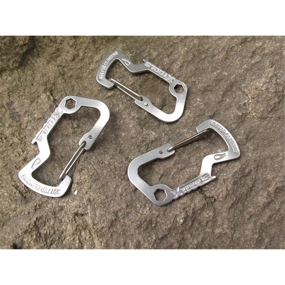 AOTU D Shaped Stainless Steel Multi-functional Opener for Outdoor Activities - 5