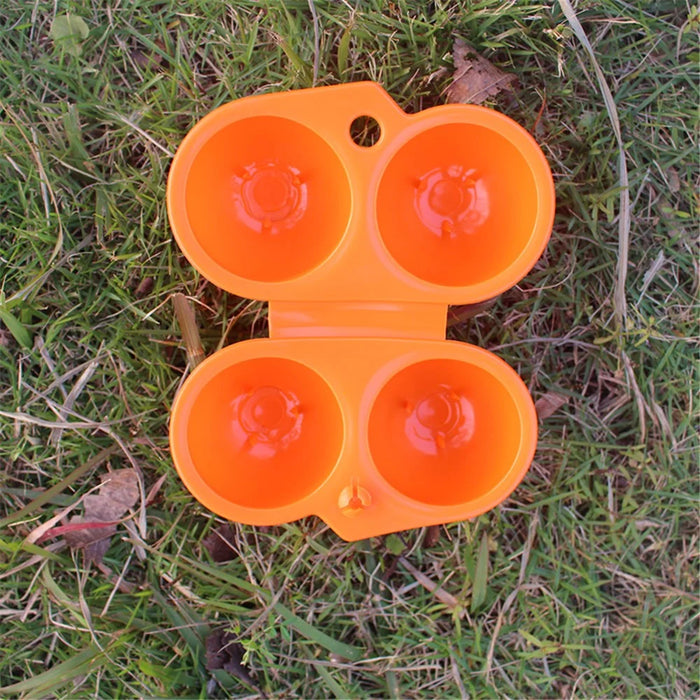 AOTU AT6358 2 Eggs Slots Holder Shockproof Plastic Storage Box for Camping Hiking - Orange - 3