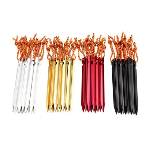 4Pcs/Set AOTU AT6535 Aluminum Alloy Triangular Shape Tent Nail Peg Tent Stake - Random Color - 1