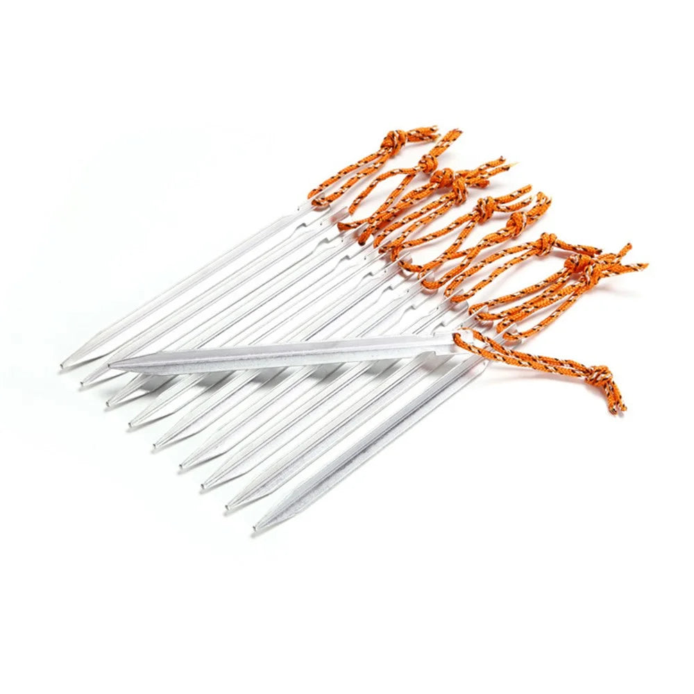 4Pcs/Set AOTU AT6535 Aluminum Alloy Triangular Shape Tent Nail Peg Tent Stake - Random Color - 4