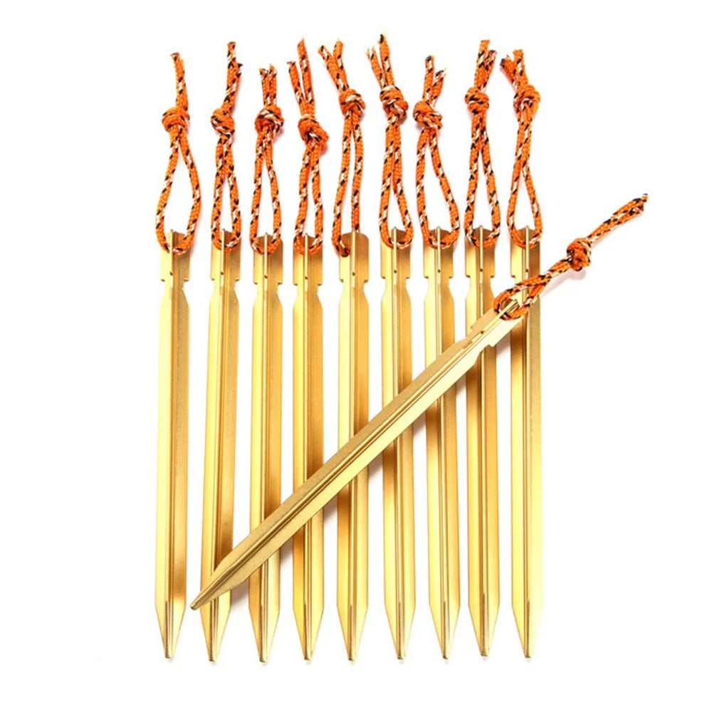 4Pcs/Set AOTU AT6535 Aluminum Alloy Triangular Shape Tent Nail Peg Tent Stake - Random Color - 5